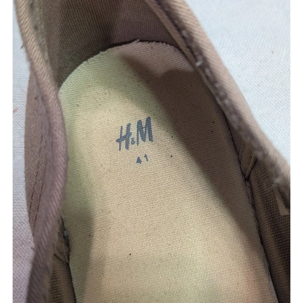 H&M Canvas Platform Sneakers Womens 9.5 Taupe Brown Good Low Top 0976816